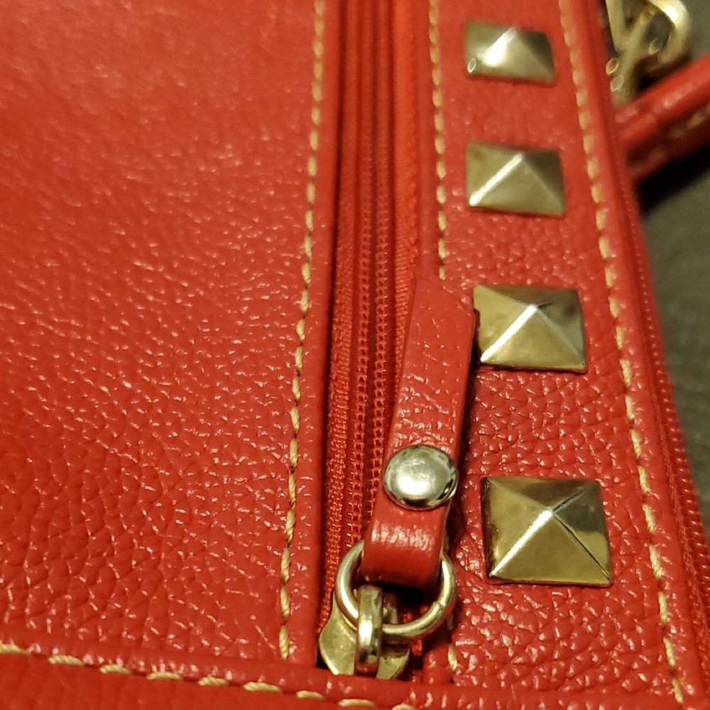 Red Studded Wristlet Clutch - Picture 5 of 8